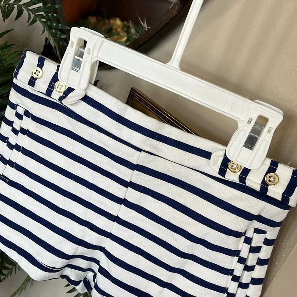Brand New Little Lass 2-Piece Set Nautical Navy Blue Tank Top & Striped Shorts